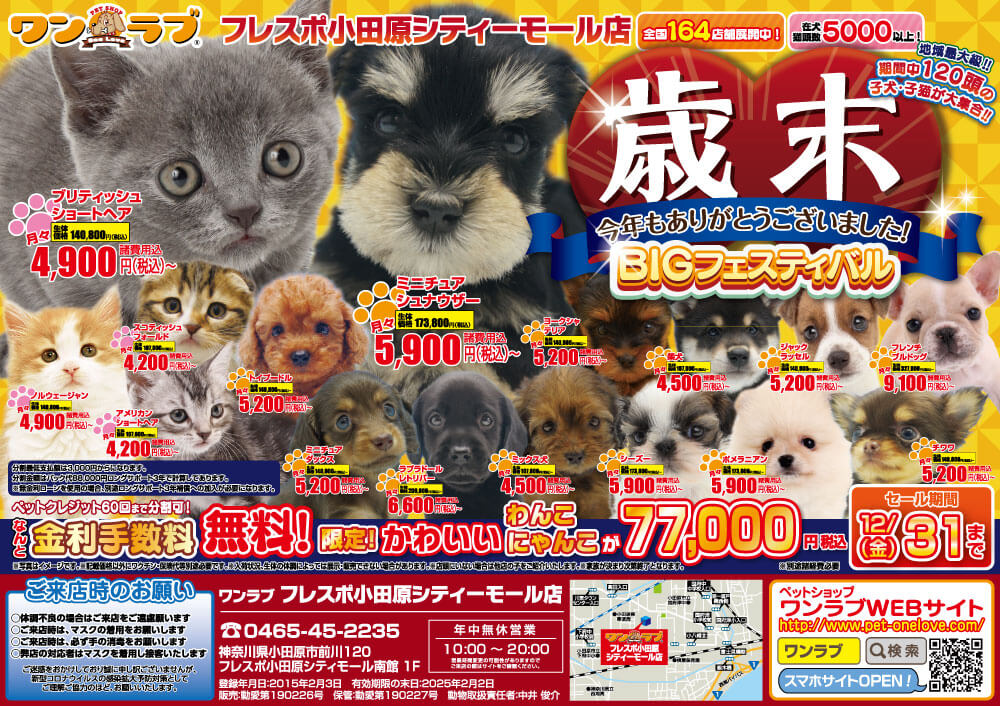 歳末BIGフェスティバル！！】神奈川県 ワンラブ フレスポ小田原