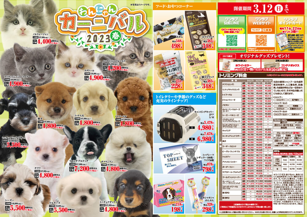 20230225-ペットショプワンラブ MEGAドン・キホーテ姫路広畑店チラシ