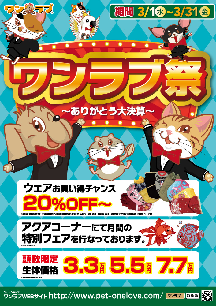 202303_ペットショップワンラブ ワンラブ祭開催中