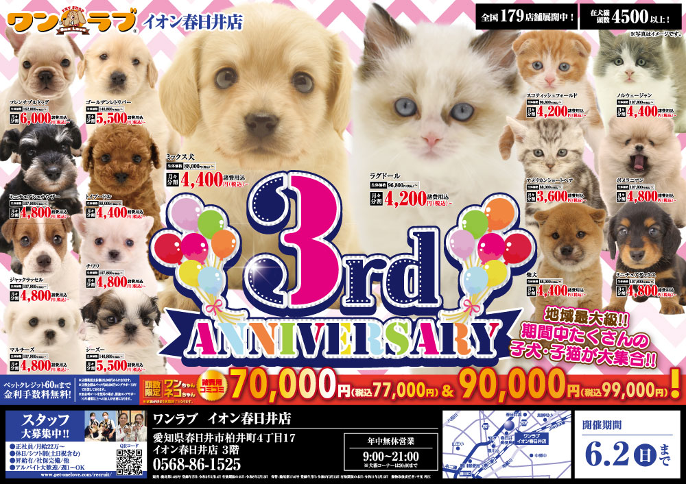 20240518-ペットショップワンラブ イオン春日井店チラシ