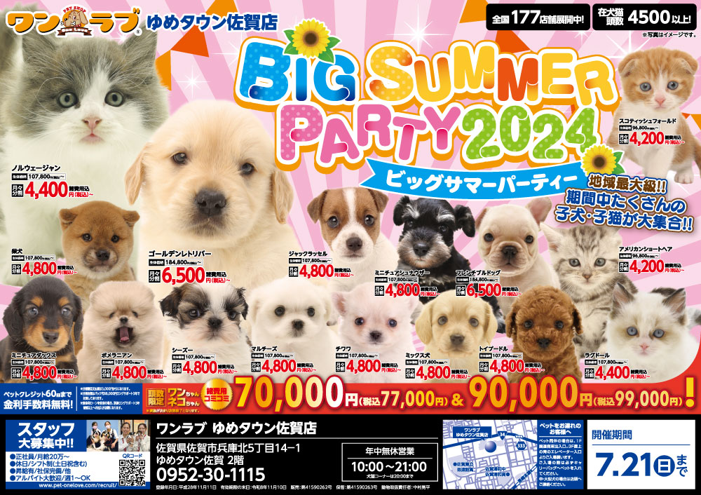 20240706-ペットショップワンラブ ゆめタウン佐賀店チラシ
