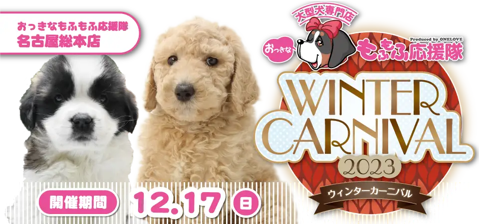 【ウィンターカーニバル 開催】ワンラブ おっきなもふもふ応援隊 イベント開催 12/2～12/17まで