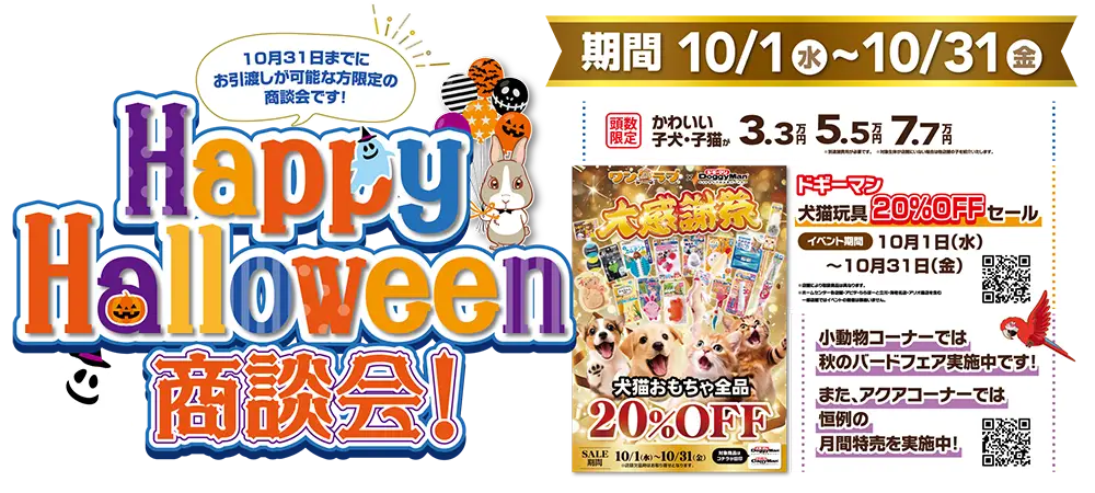 【ハッピーハロウィン商談会 開催！！】秋のイベント目白押し～ワンラブハロウィン ☆｜10/1～10/31まで