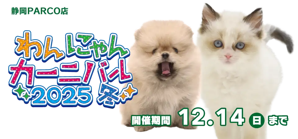 【わんにゃんカーニバル!!】静岡県 ワンラブ 静岡PARCO店 わんにゃんイベント開催！！11/29～12/14まで｜ワンラブグループ