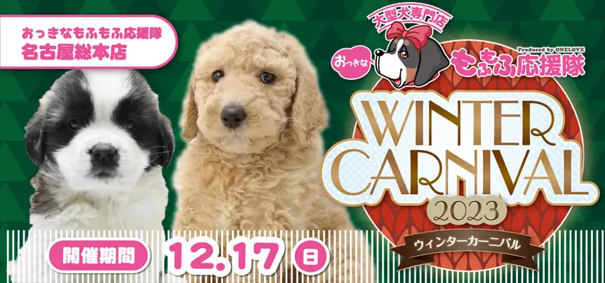 【ウィンターカーニバル 開催】ワンラブ おっきなもふもふ応援隊 イベント開催 12/2～12/17まで