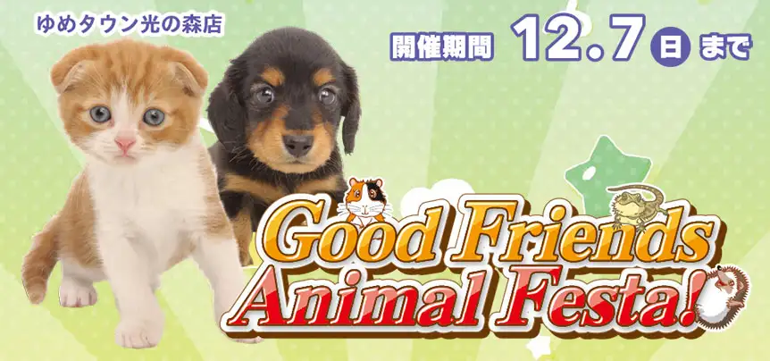 【GoodFriends Animal Festa!!】熊本県 ワンラブ ゆめタウン光の森店 アニマルフェスタ開催！！11/22～12/7まで｜ワンラブグループ