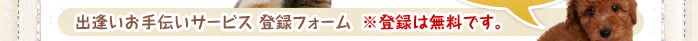 出逢いお手伝いサービス 登録フォーム