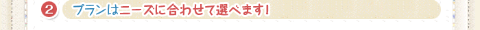 プランはニーズに合わせて選べます！