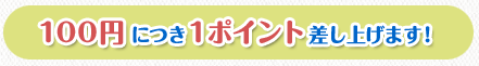 100円につき2ポイント差し上げます！